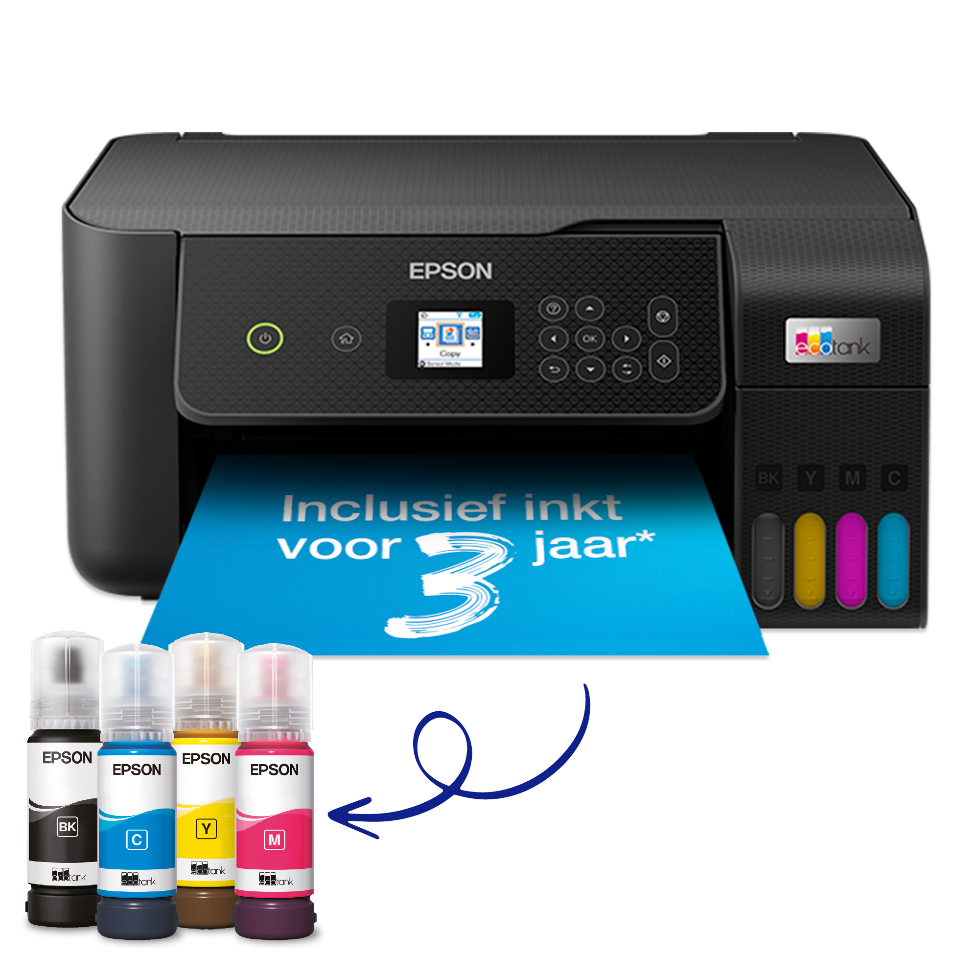 Printer Inkjet EPSON EcoTank ET-2821 AIOFlat Kleur A4