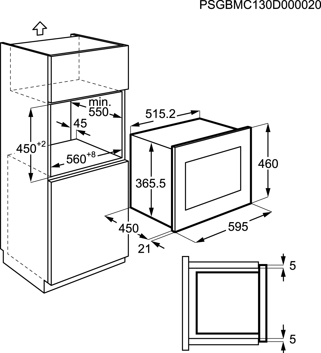 AEG MSB2548C-M Ingebouwd Combinatiemagnetron 25 l 900 W Zwart, Roestvrijstaal