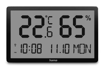 Hama Thermometer en hygrometer Lombok, digitaal, voor binnen, zwart