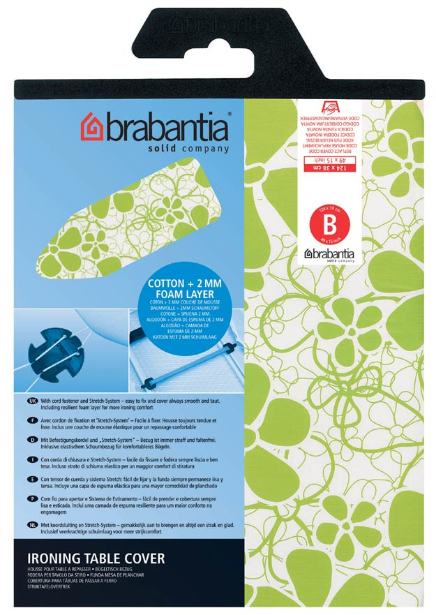 Brabantia 191404 strijkplankovertrek Katoen Blauw, Groen, Wit