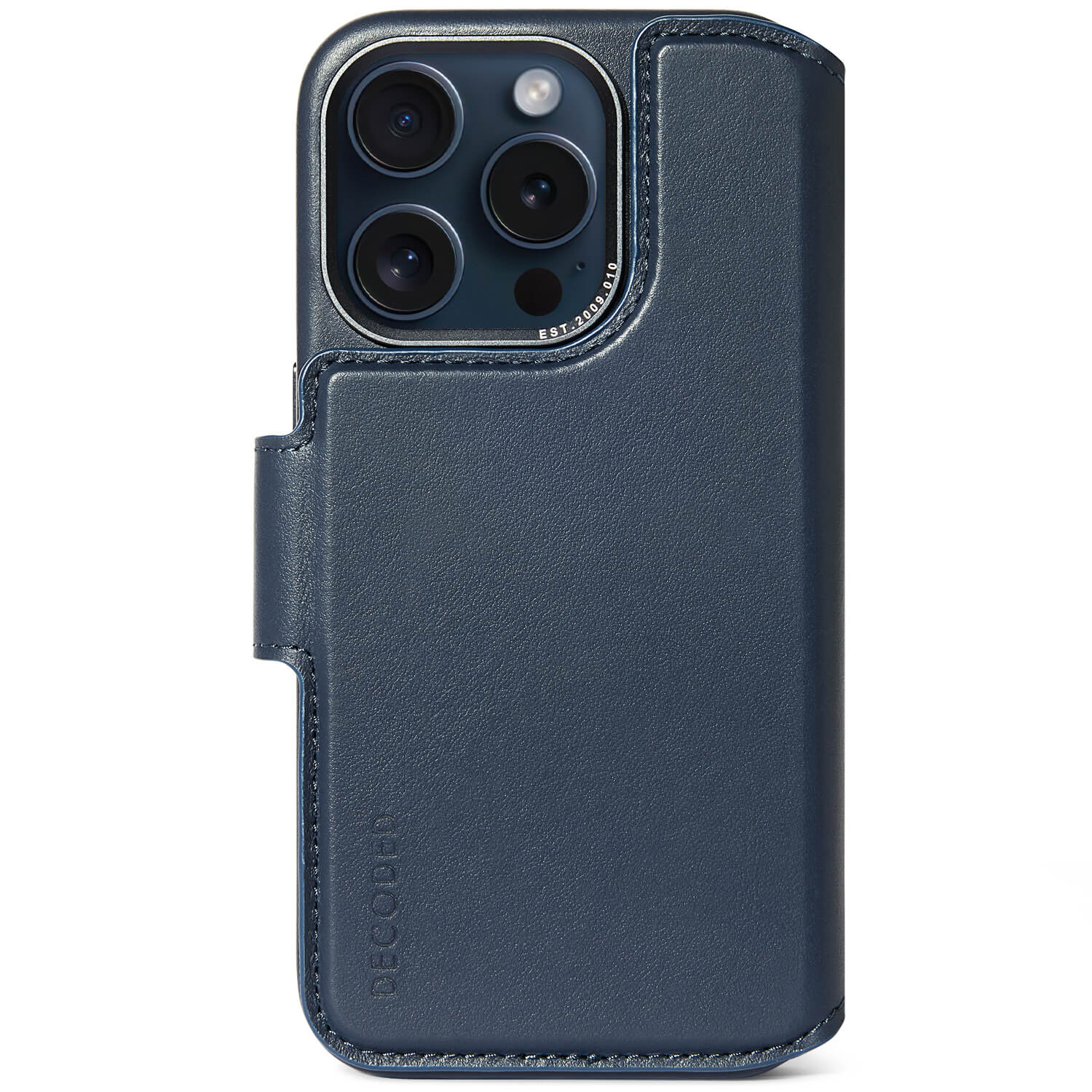 Tas DECODED Leather Detachable Wallet iPhone 15 Pro Max Navy