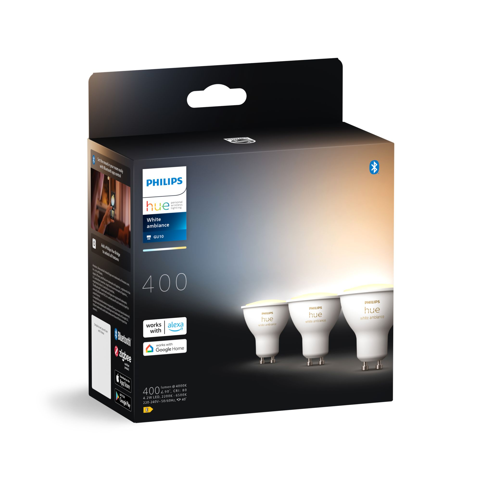 Philips Hue White ambiance GU10 - Spot connecté - (pack de 3)