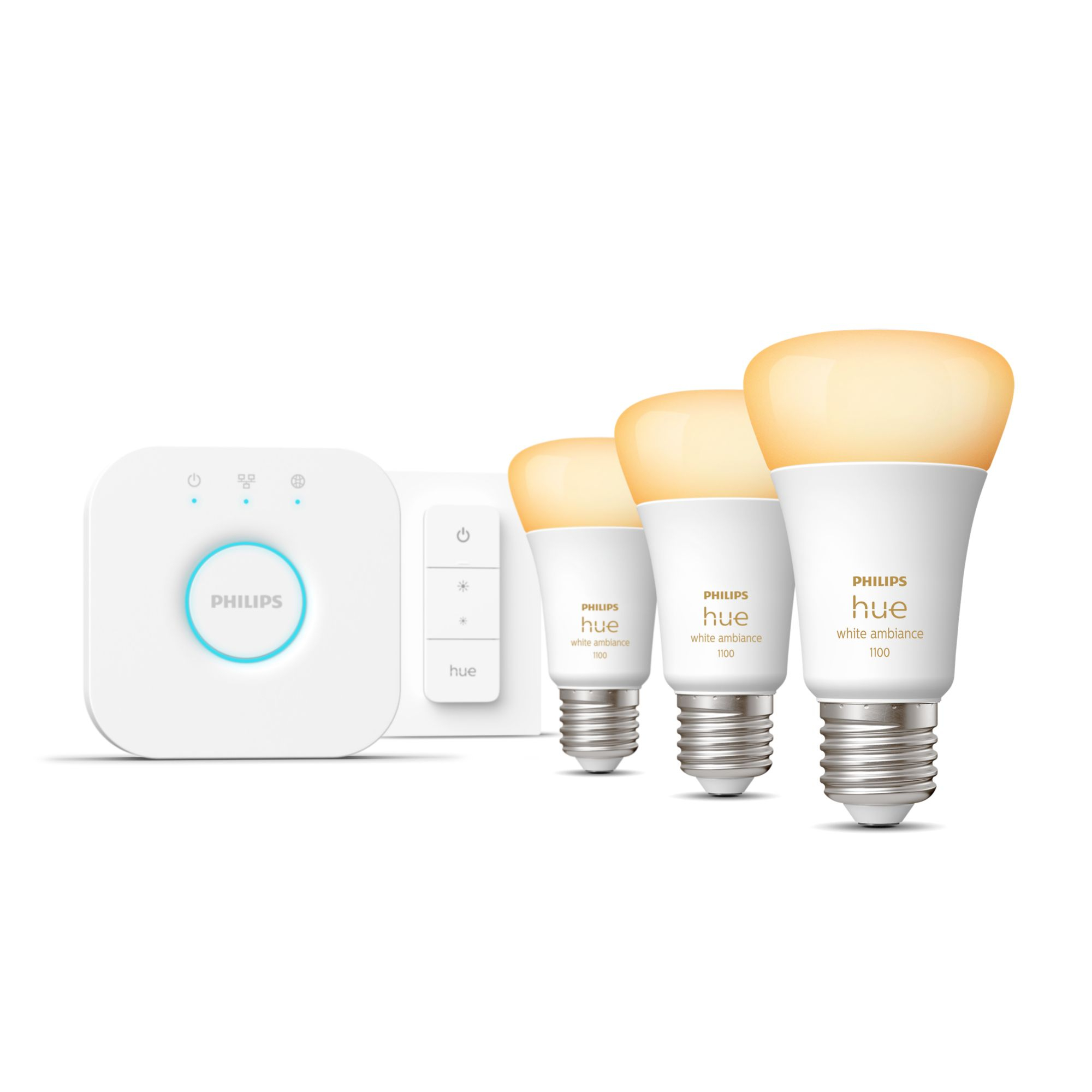 Starterkit PHILIPS HUE White Ambiance E27 x3 + Dimmer