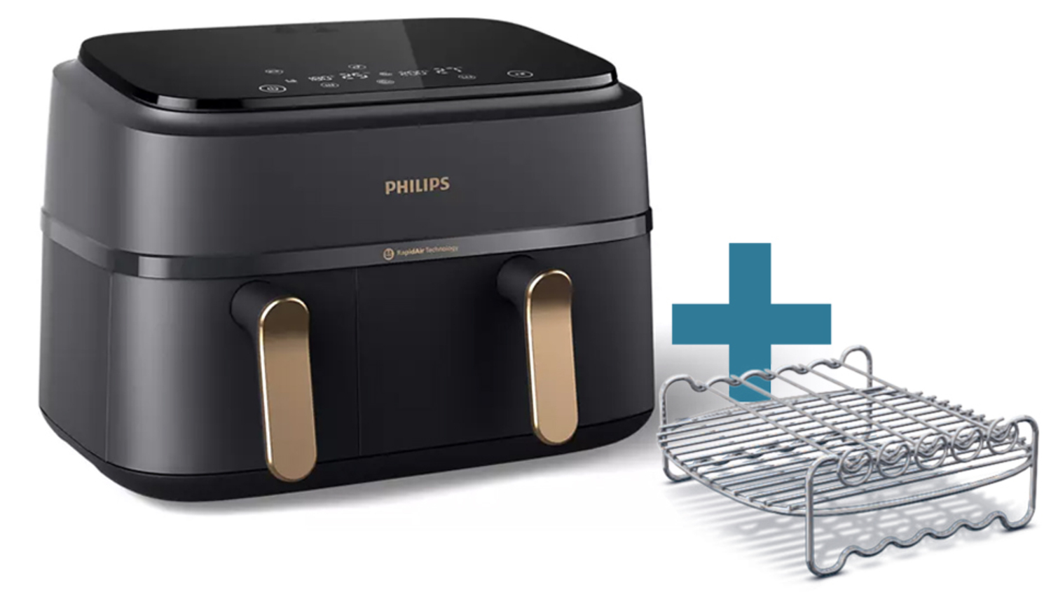 Airfryer PHILIPS NA352/04 met dubbele mand