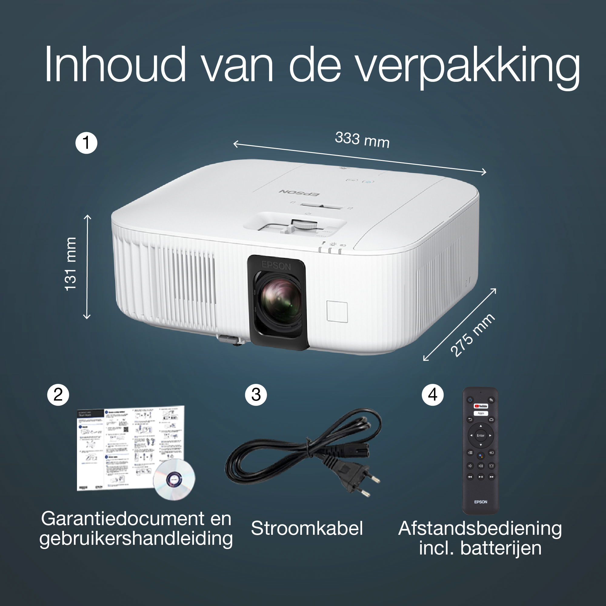 Epson EH-TW6150 4K PRO-UHD smart laserprojector, 2800 lumen, scherm van maximaal 500 inch