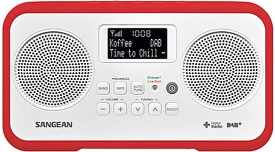 DAB+ radio SANGEAN DPR-77 wit/rood