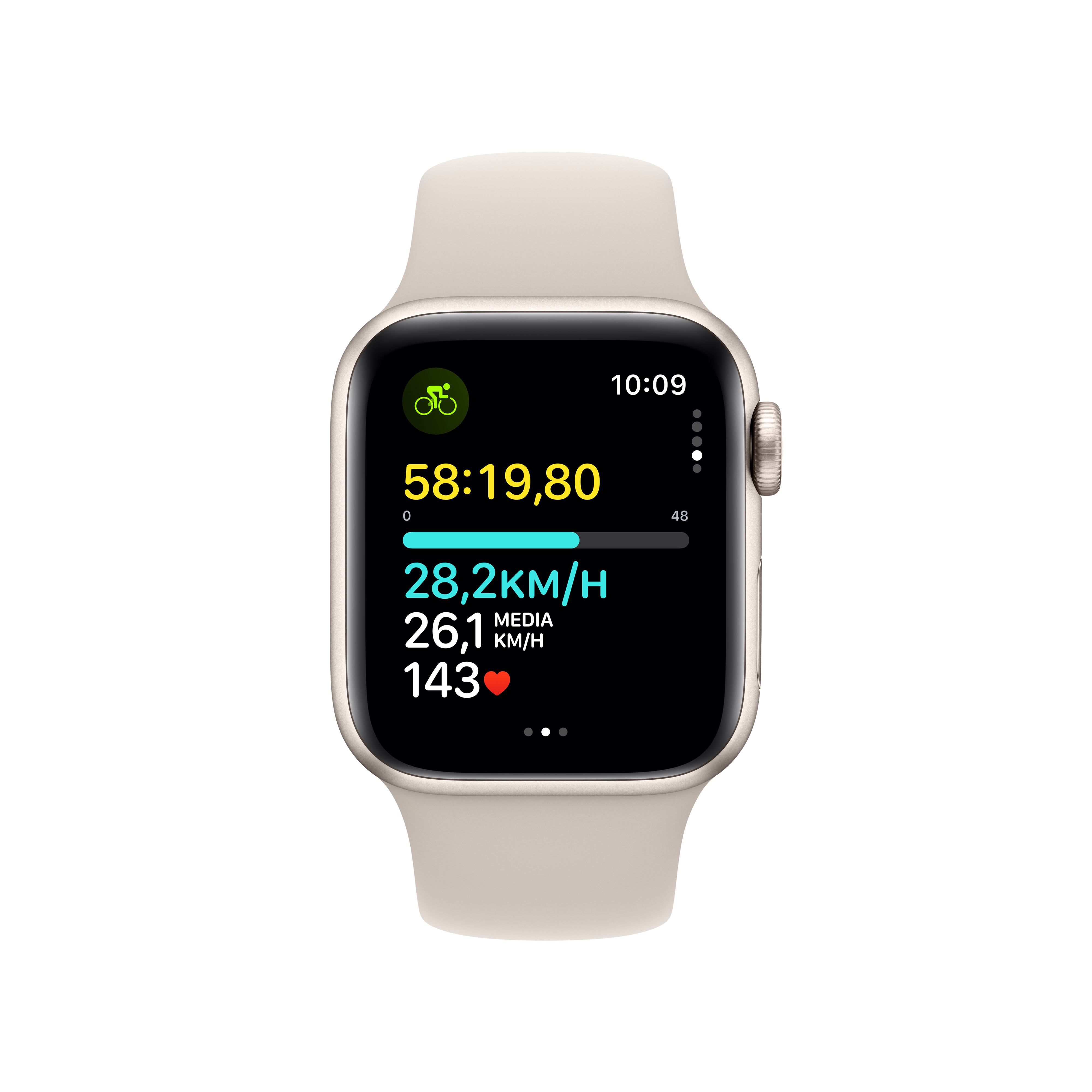 Apple Watch SE OLED 40 mm Numérique 324 x 394 pixels Écran tactile 4G Beige Wifi GPS (satellite)