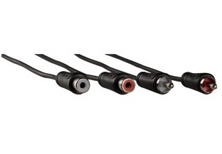 Hama 3m 2 x RCA M/F audio kabel Zwart