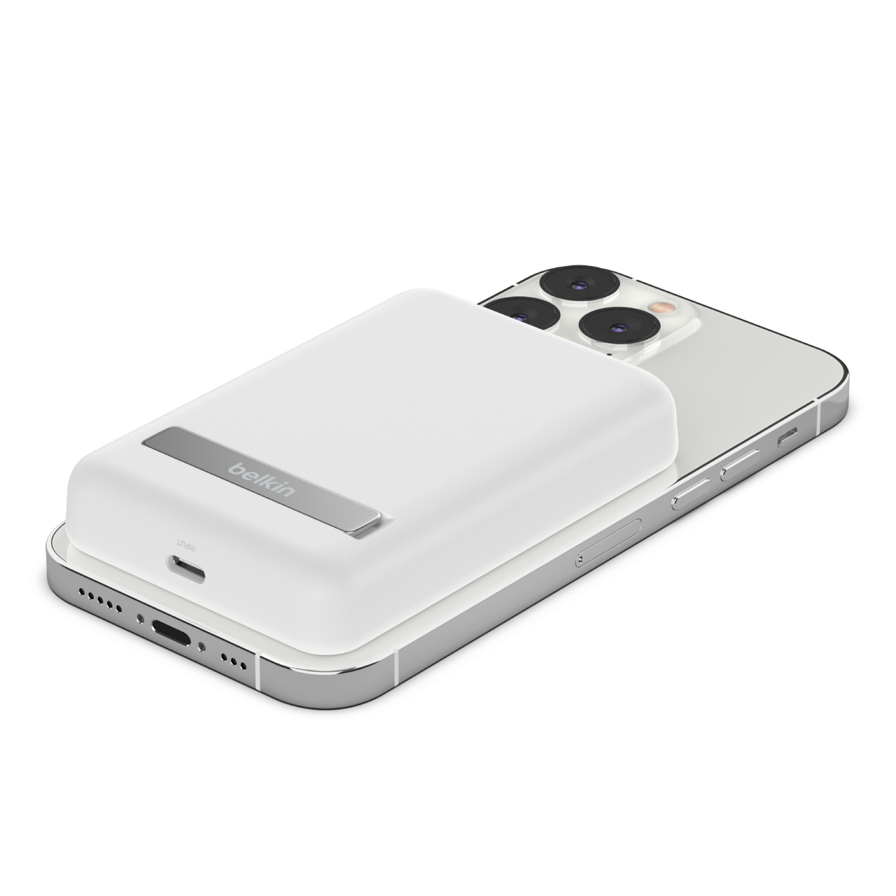 BELKIN Magnetic Wireless Power Bank with kick stand 5000mAh White