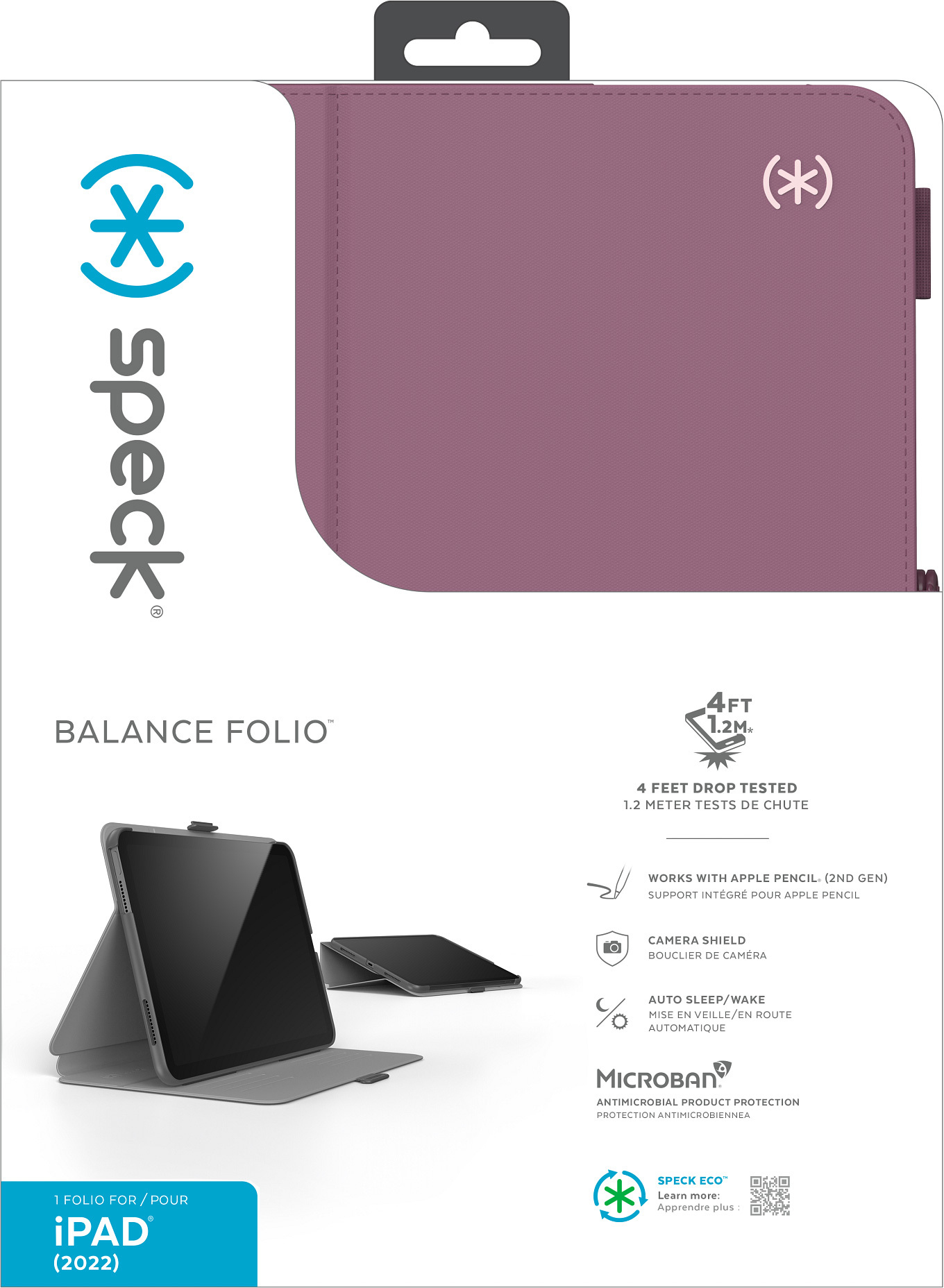 Speck Balance Folio Case Apple iPad 10.9 (2022)  Plumberry - with Microban