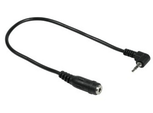 Hama 2.5mm - 3.5mm M/F audio kabel 0,2 m Zwart