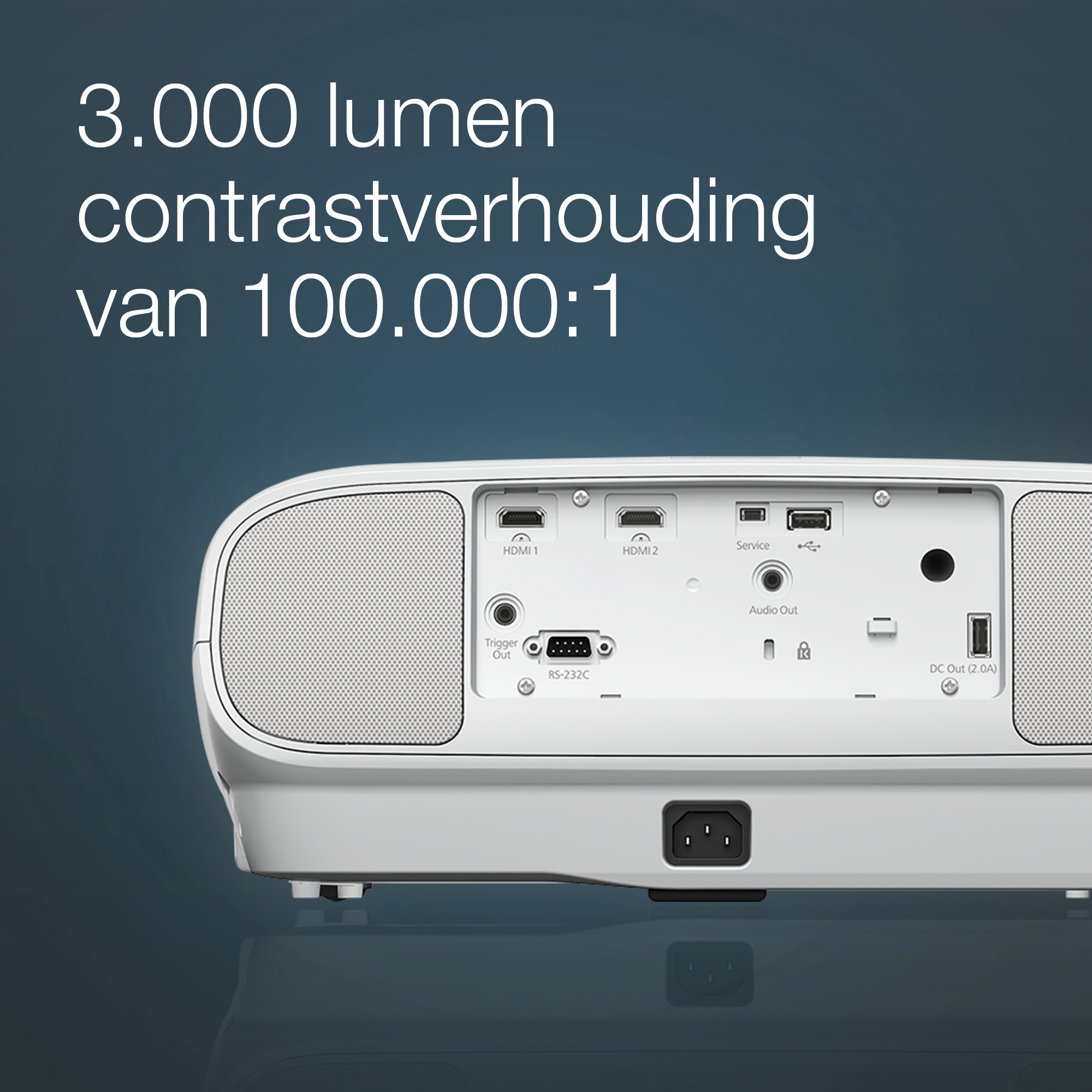 Epson EH-TW7100 4K PRO-UHD-projector, 3000 lumen, scherm van maximaal 500 inch