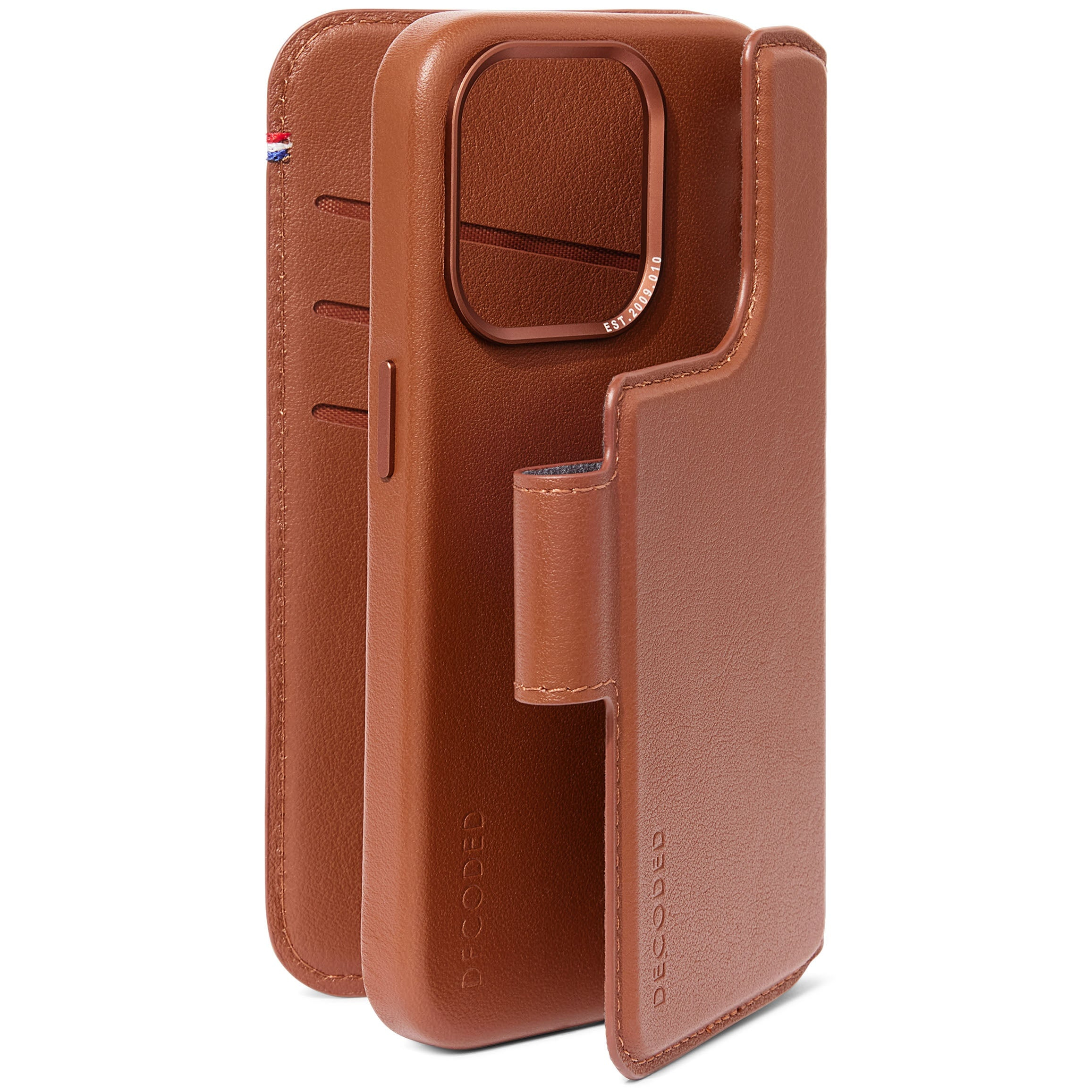 Tas DECODED Leather Detachable Wallet iPhone 15 Pro Tan