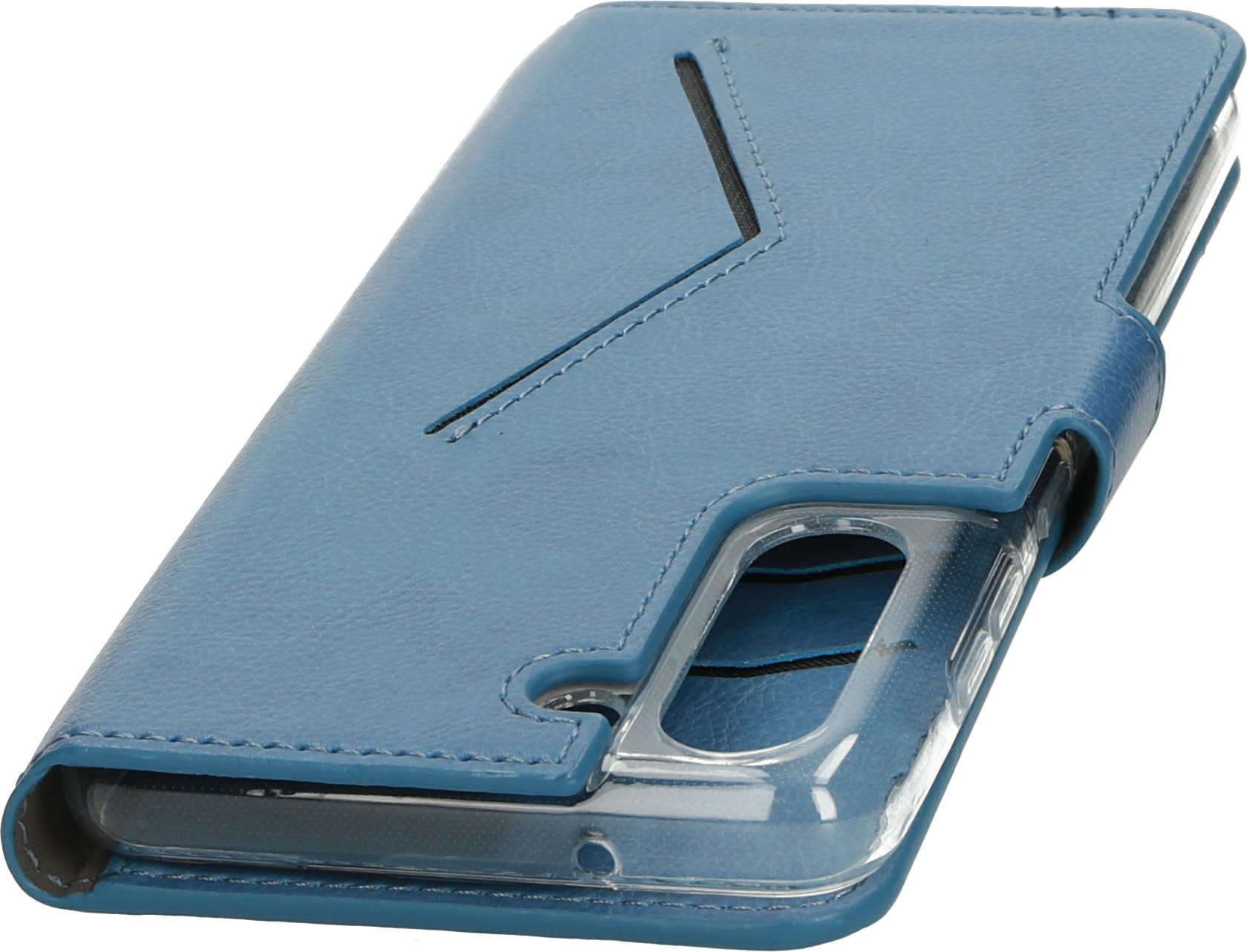 Mobiparts Classic Wallet Case Samsung Galaxy S21 FE (2021) Steel Blue
