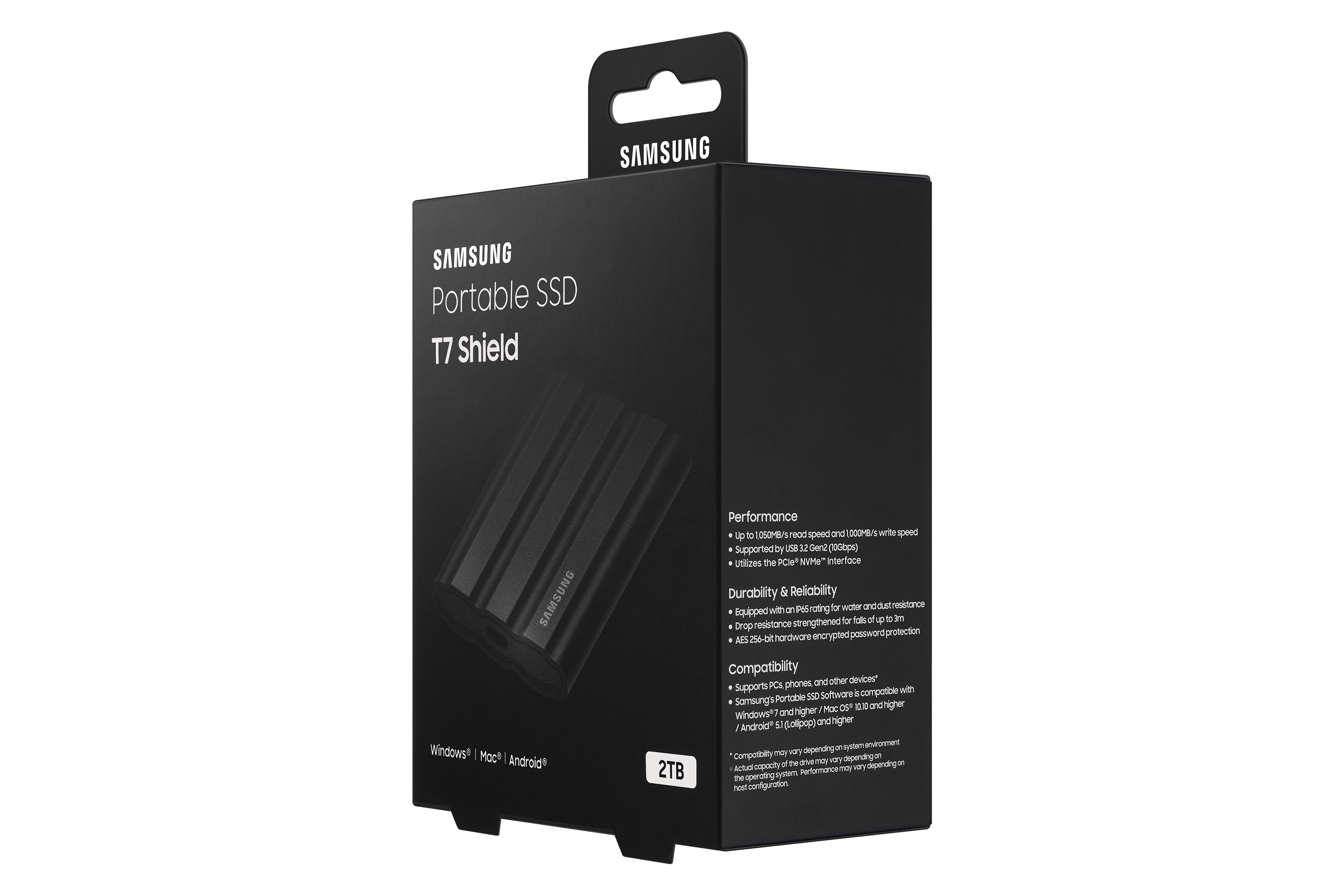 SSD Extern Samsung T7 Shield 2TB Black