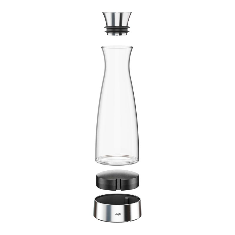 Waterkaraf EMSA 515668 Flow Classic koelkaraf 1L, Glas / RVS