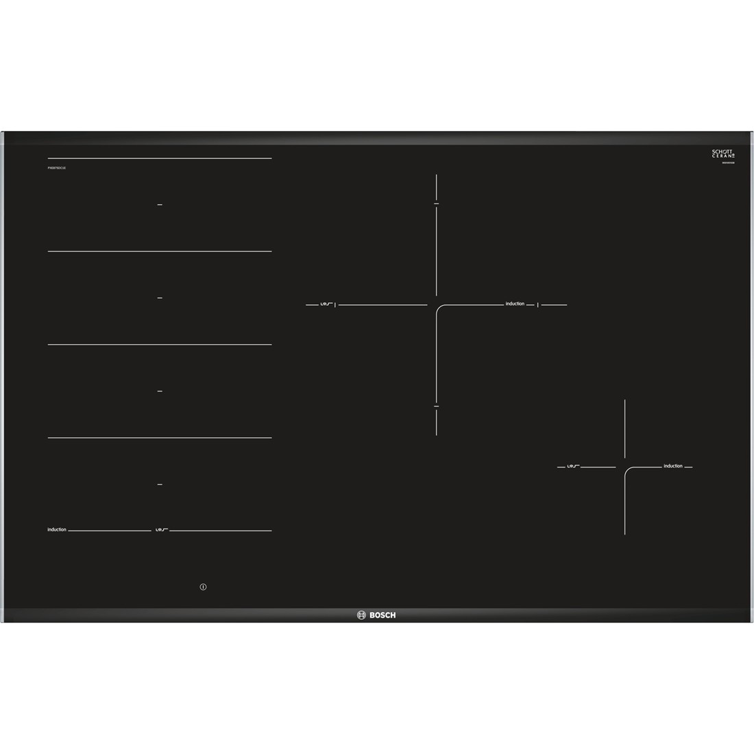 Bosch PXE875DC1E kookplaat Zwart Ingebouwd Inductiekookplaat zones 4 zone(s)