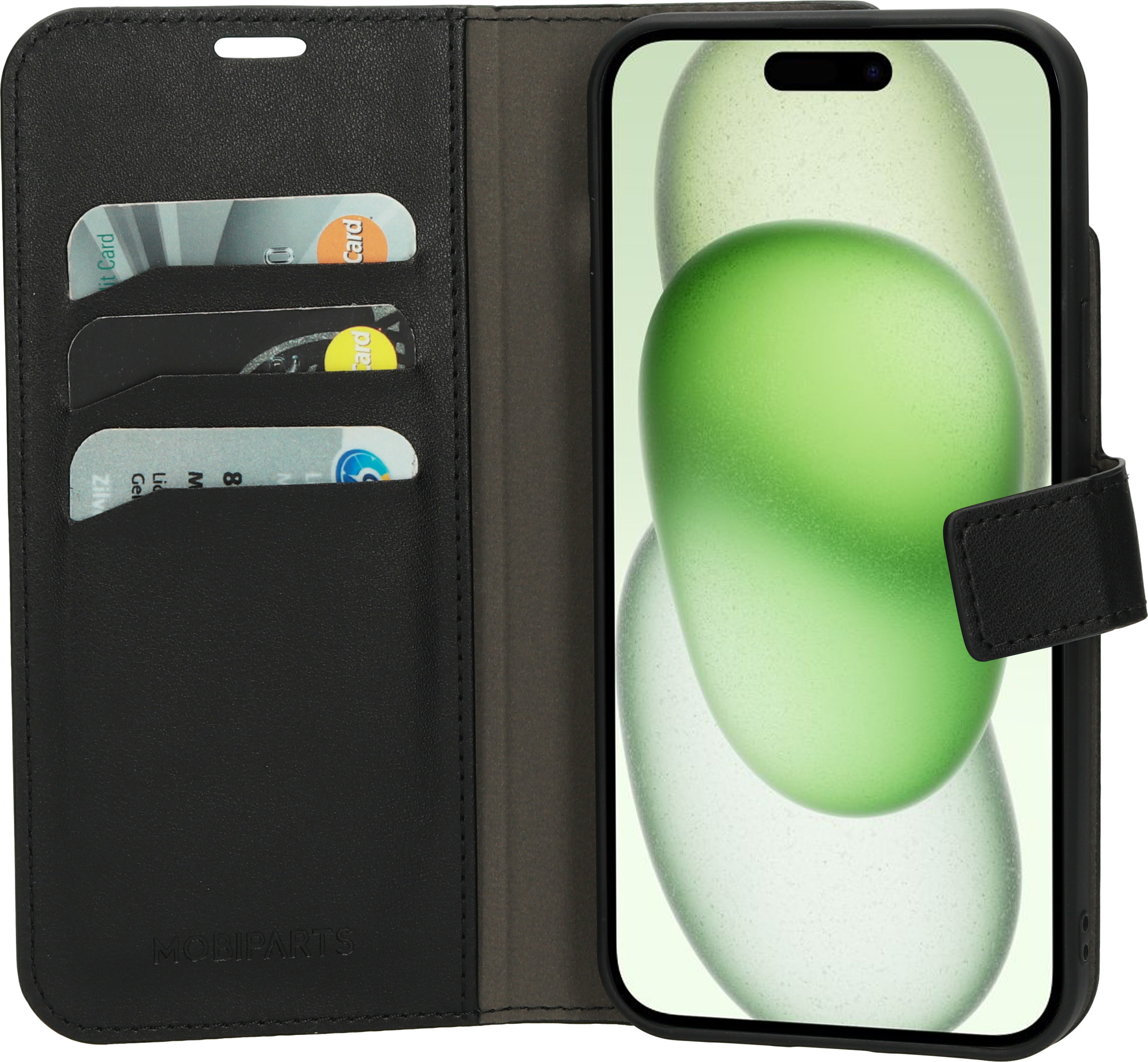 Mobiparts Classic Wallet Case Apple iPhone 15 Plus Black