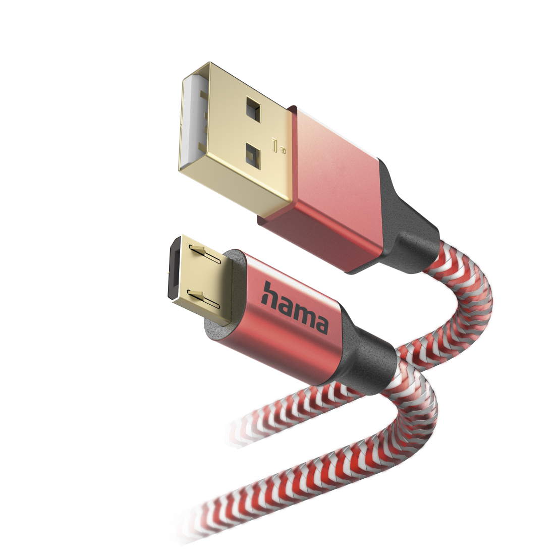 Kabel USB HAMA Reflective USB-A > Micro-USB 1.5m Rood