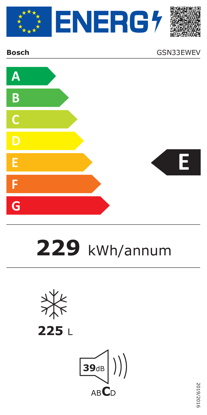 Bosch Serie 4 GSN33EWEV diepvriezer Vrieskast Vrijstaand 225 l E Wit