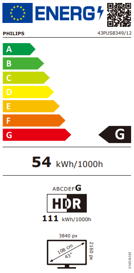 TV LED UHD PHILIPS 43PUS8349/12 Ambilight