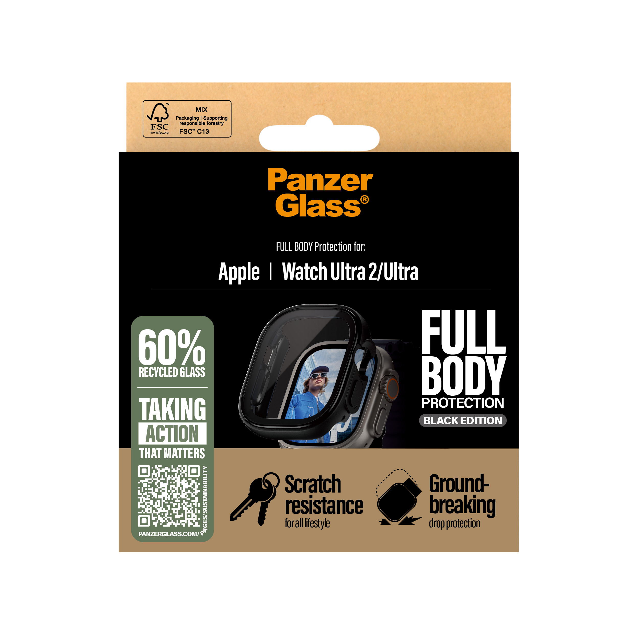 PanzerGlass Full Body Snappie Apple Watch Ultra/Ultra2 - Black