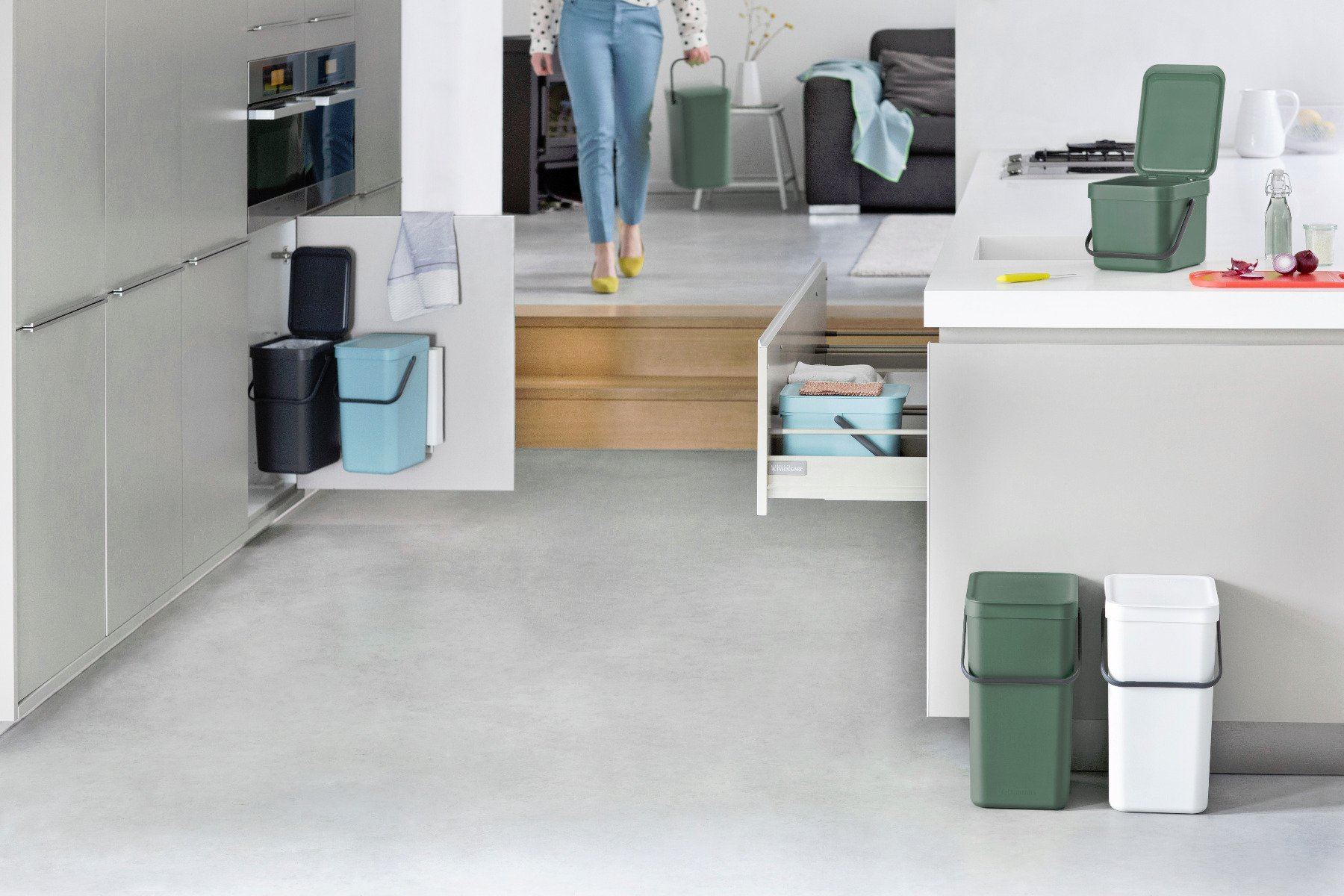 Afvalemmer BRABANTIA 211683 Sort&Go 3L Jade Green