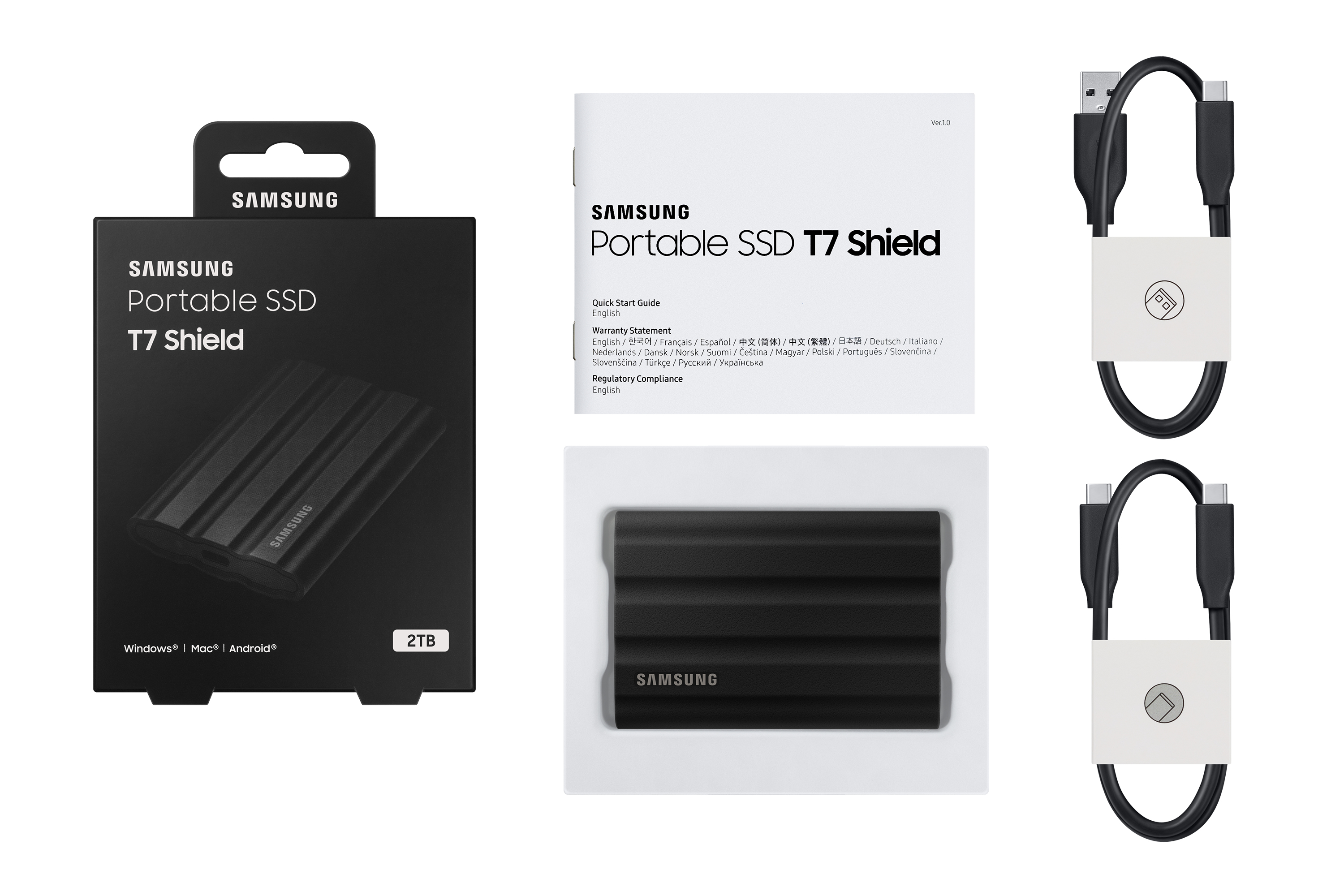 SSD Extern Samsung T7 Shield 2TB Black