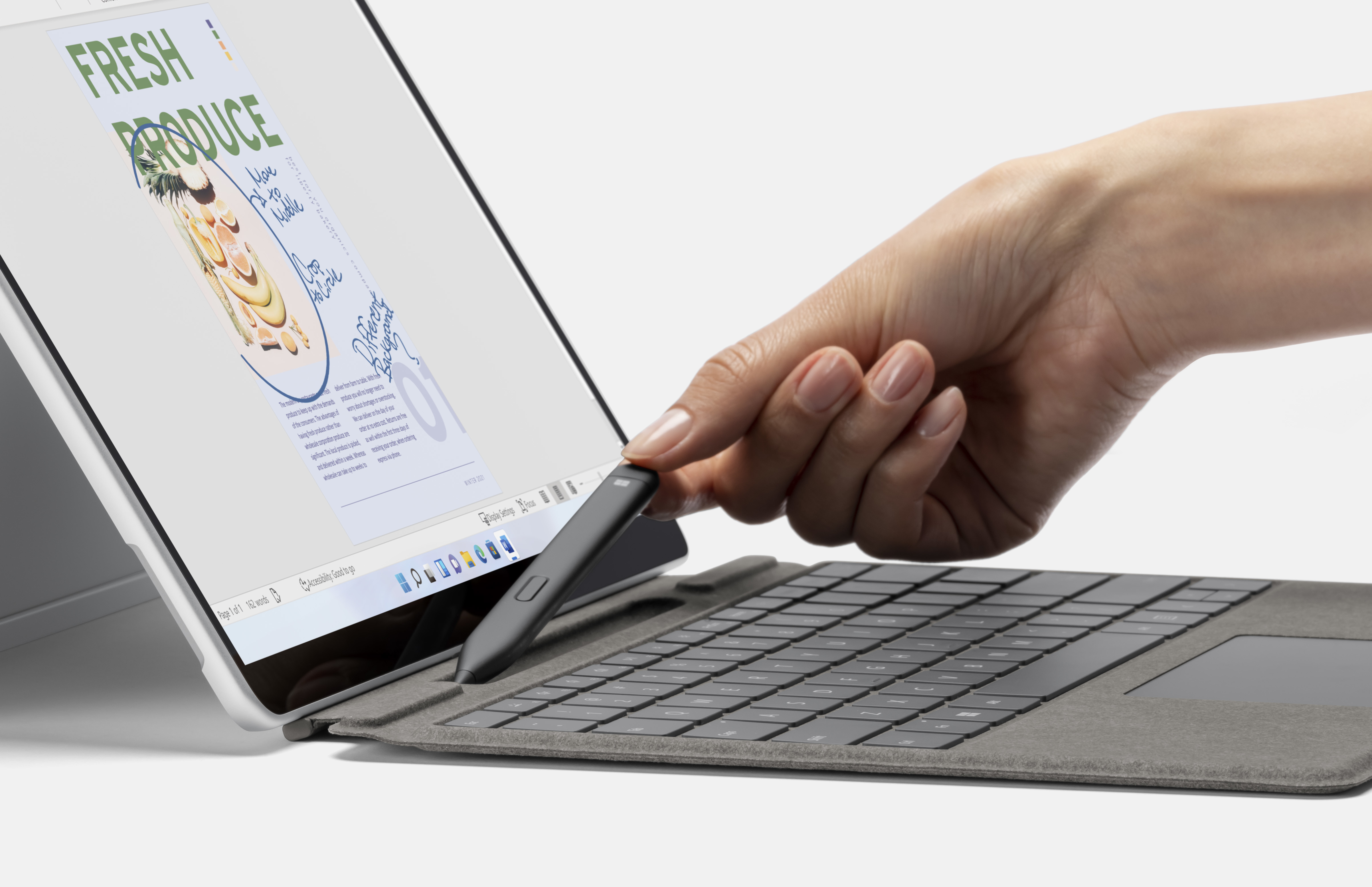 MS Surface Pro8/9 TypeCover + Pen Bundle Platinum Silver Belgian